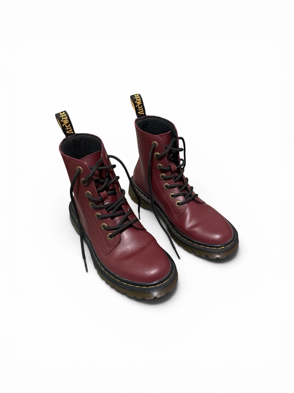 Dr. Martens Burgundy Leather Lace-Up Combat Boots EUC